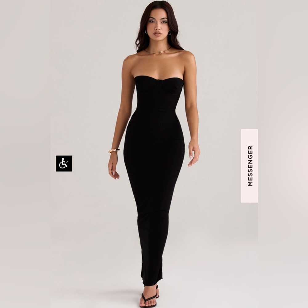 House of CB Black Strapless Maxi Dress